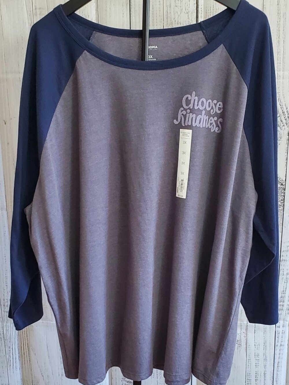 Sonoma Goods For Life Plus Size 3/4 Sleeve Baseball Graphic Tee Size 3X NWT